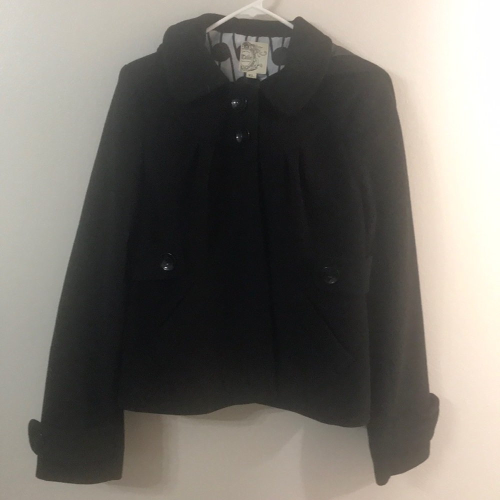 Black hooded coat size XL